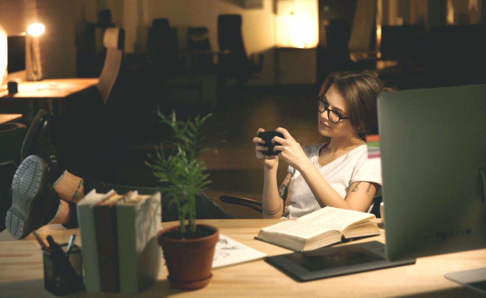 Small business financial planning workspace with documents and charts